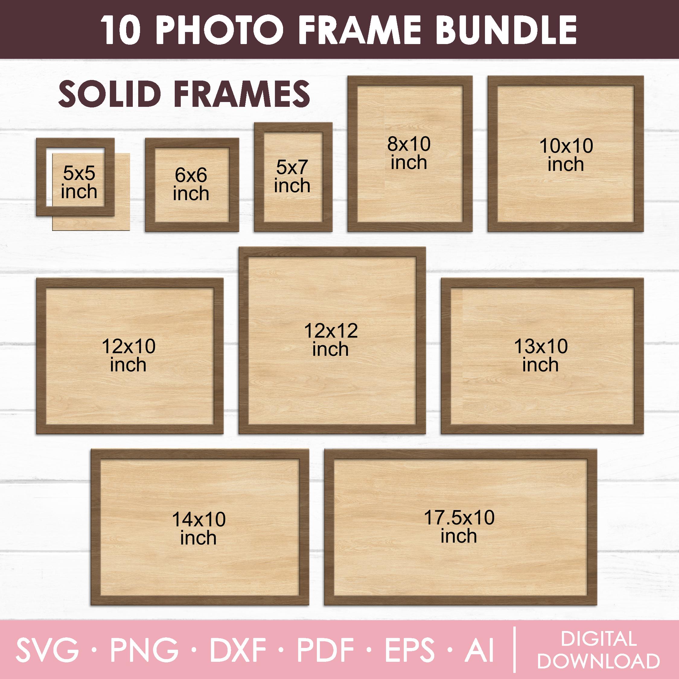 File Frame Design Frames Laser Cut Files SVG, Photo Frame Bundle, Laser Cutting File ...