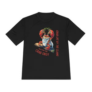 Crab Feast Moisture Wicking Tee, Crab Orgy Unisex Athletic Shirt for Crab Lovers, Seafood Festival Tee, Beach Vacation Shirt, Ocean Lover
