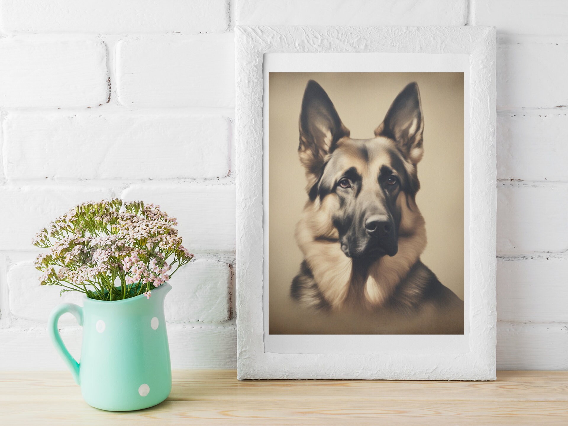 Vintage Dog Wall Art, German Shepherd Wall Art, Personalized Wall Art