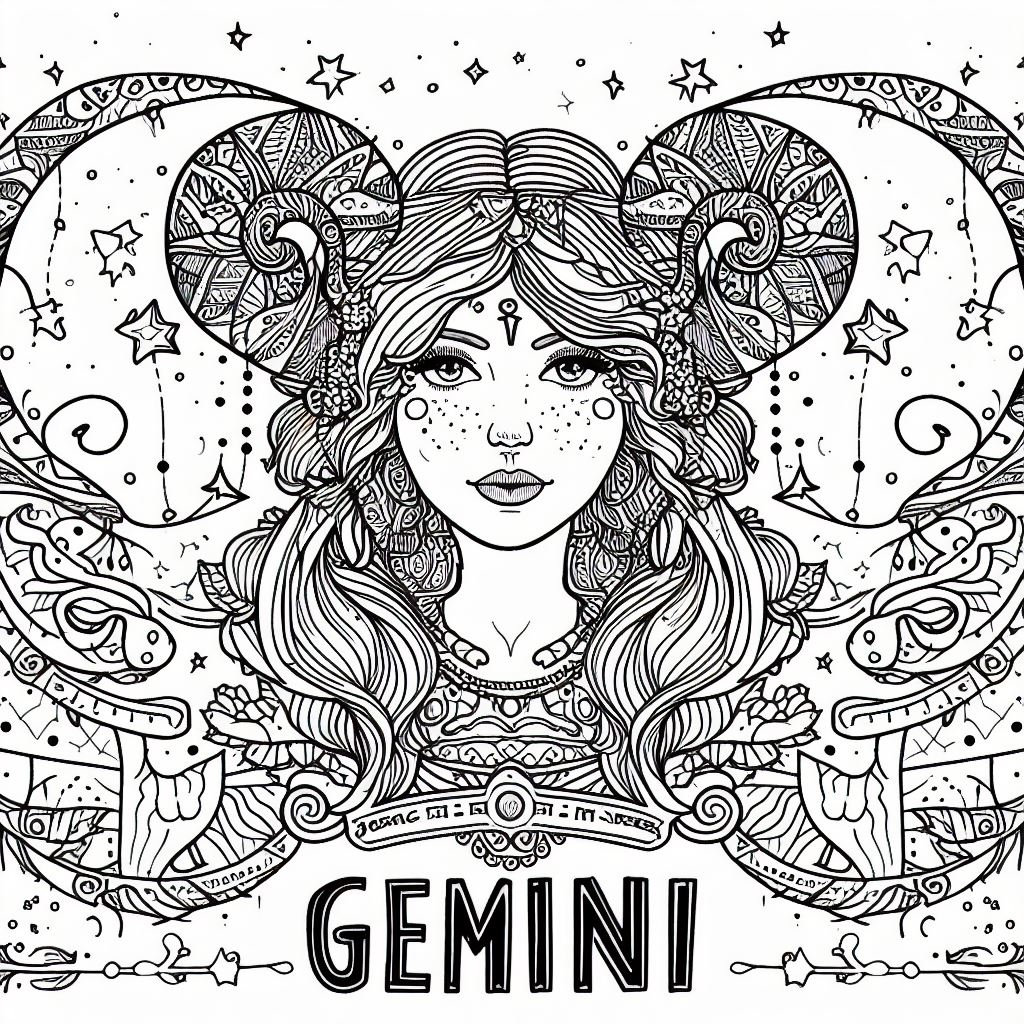 Zodiac Visions: Captivating Coloring Pages of the 12 Zodiac Signs ...