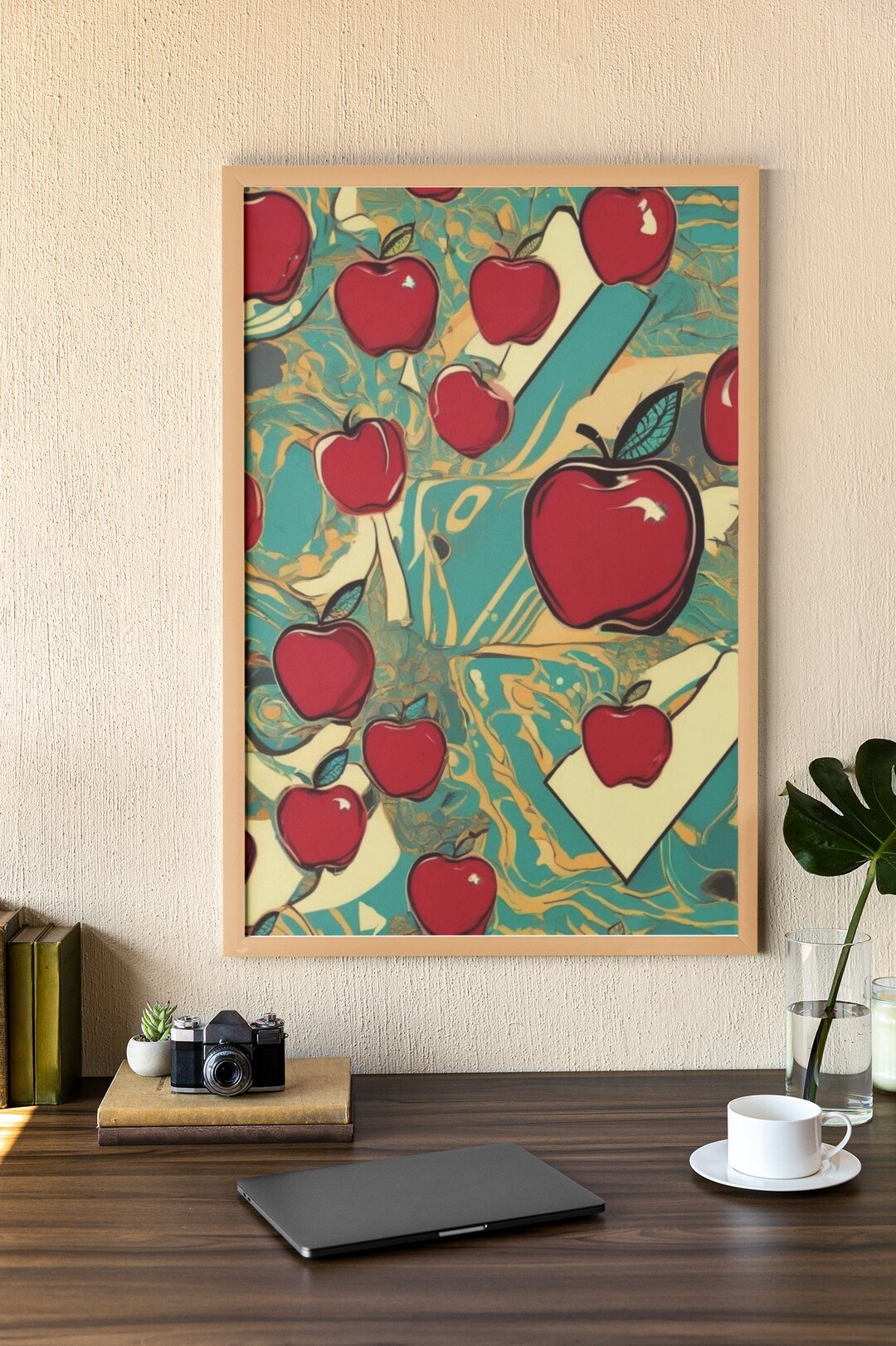 Pop Art Wall Art, Apple Home Decor, Apple Decoration, Pop Art Home