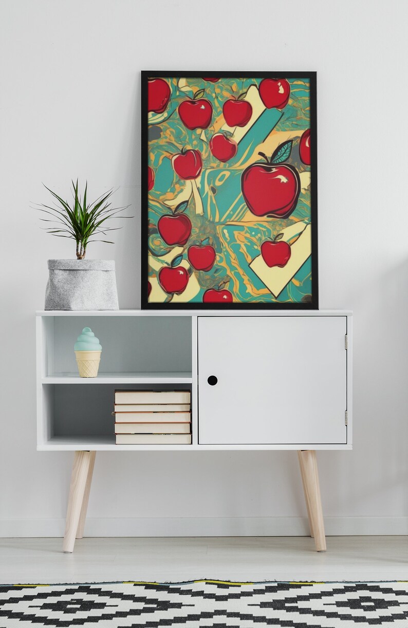 Pop Art Wall Art, Apple Home Decor, Apple Decoration, Pop Art Home