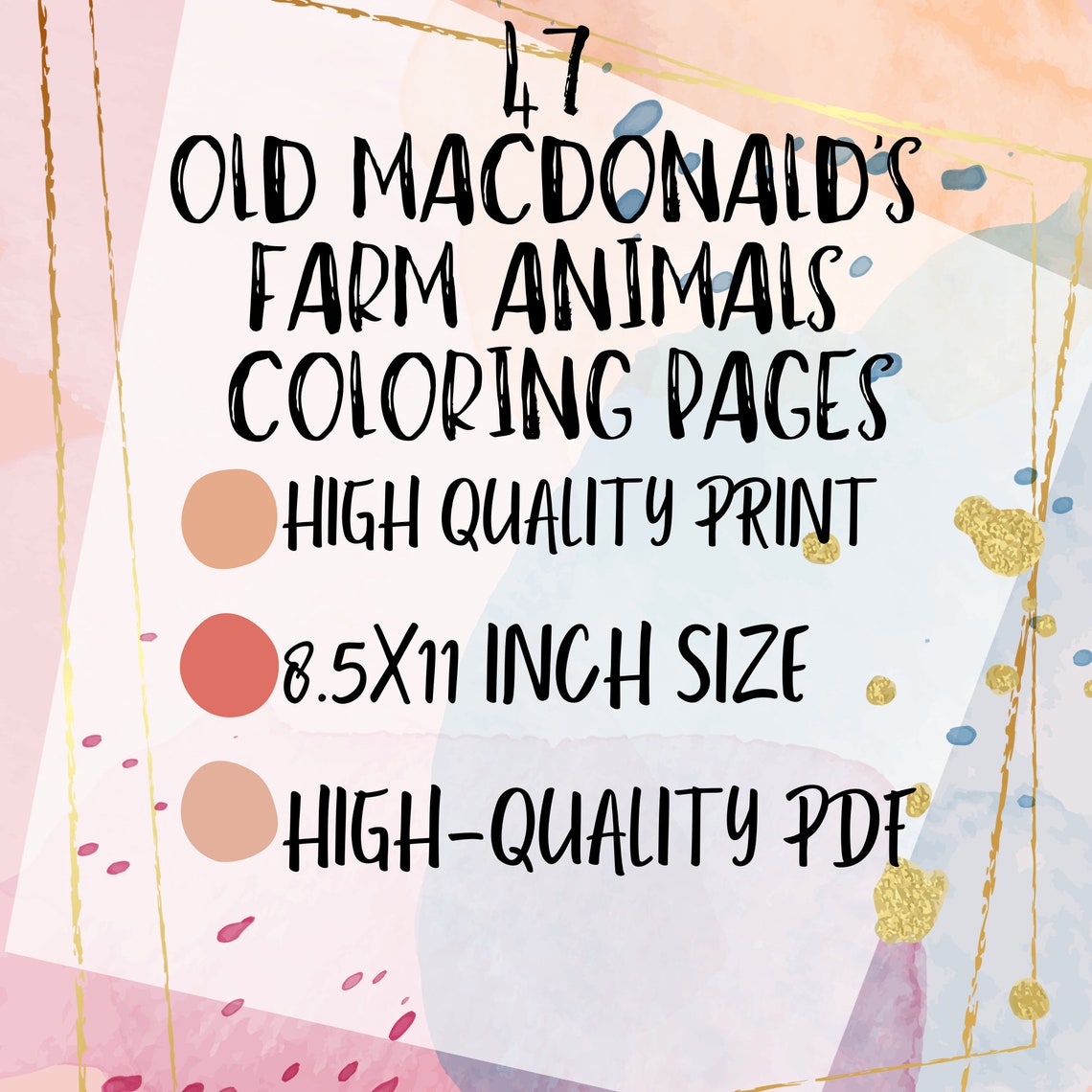 Old Macdonald's Farm Animals: Printable Kids Coloring Pages Collection ...