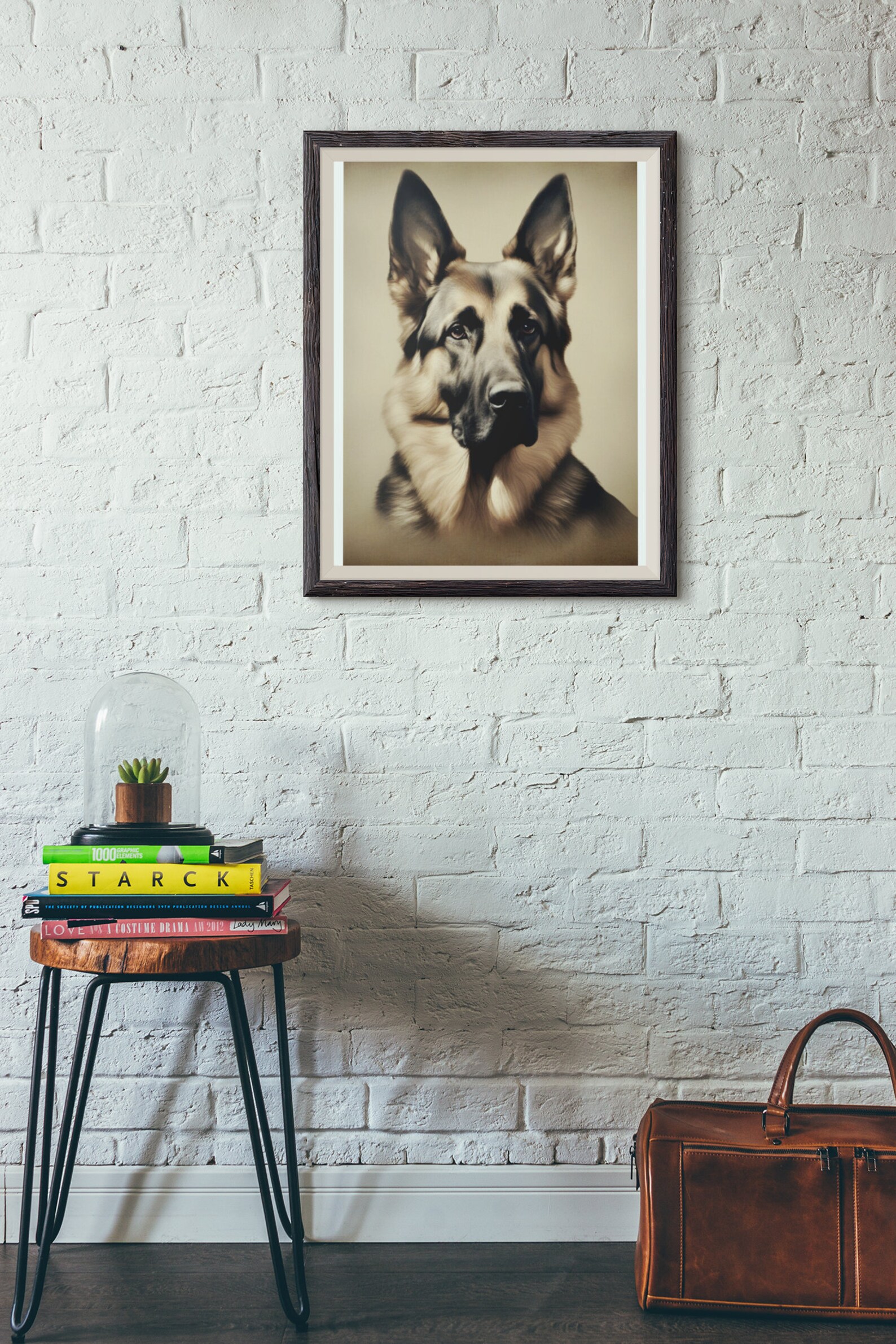 Vintage Dog Wall Art, German Shepherd Wall Art, Personalized Wall Art