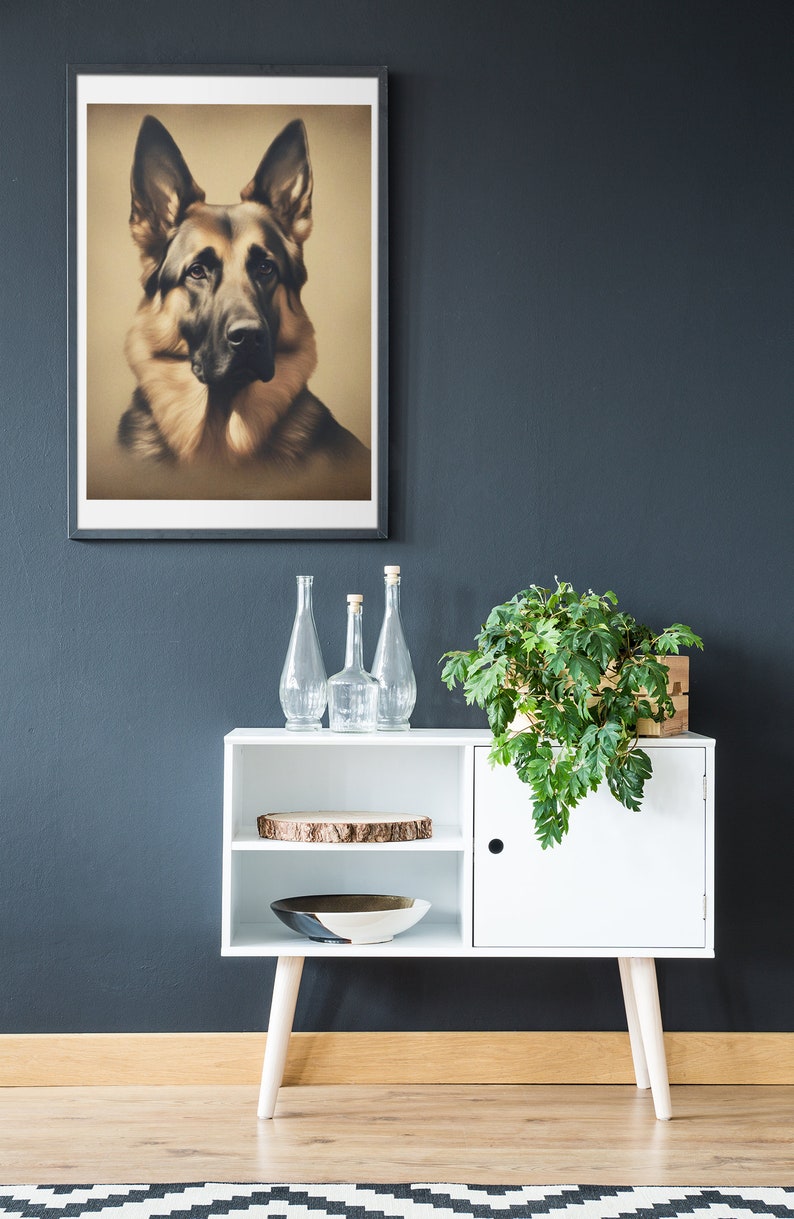 Vintage Dog Wall Art, German Shepherd Wall Art, Personalized Wall Art