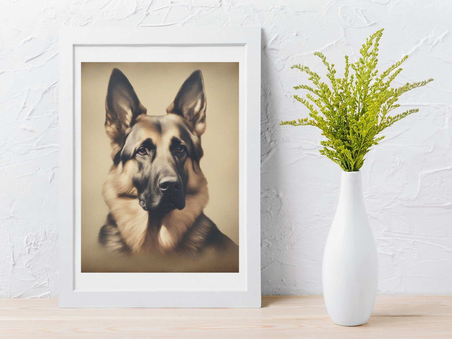 Vintage Dog Wall Art, German Shepherd Wall Art, Personalized Wall Art