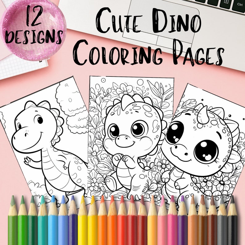 Cute Dinosaur Printable Kids Coloring Pages Collection of 12 Fun