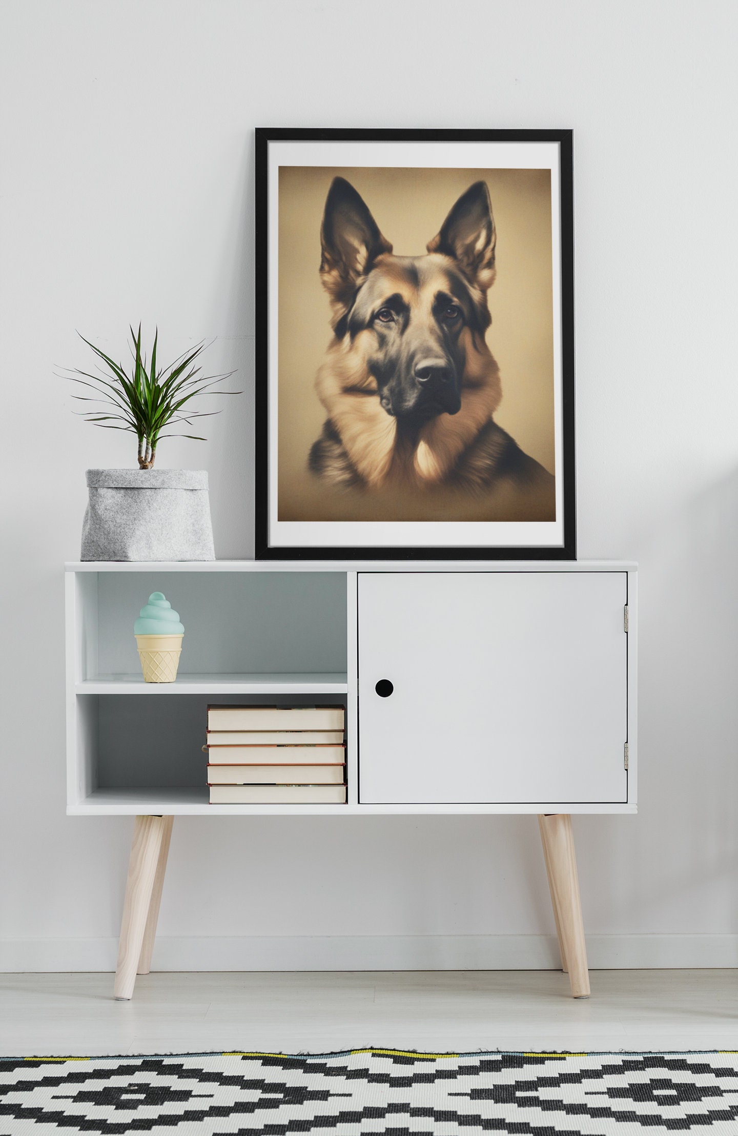 Vintage Dog Wall Art, German Shepherd Wall Art, Personalized Wall Art
