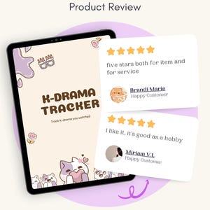 Kdrama Tracker Journal: Digitaler Planer für GoodNotes, iPad | Sofortiger Download oder Druck-PDF Bild 2