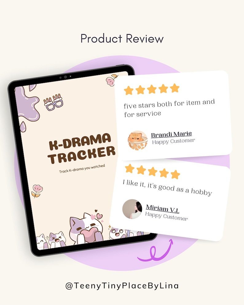 Kdrama Tracker Journal: Digitaler Planer für GoodNotes, iPad | Sofortiger Download oder Druck-PDF Bild 2
