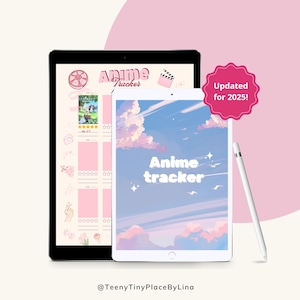 Anime Tracker Digitales Journal | Otaku Planer für iPad & Goodnotes | Kawaii Cover + Bewertung Seiten | Sofort Download PDF