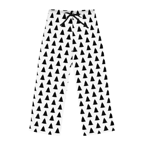 Drawstring Black Christmas Pajama Pants Women's Christmas Pajama