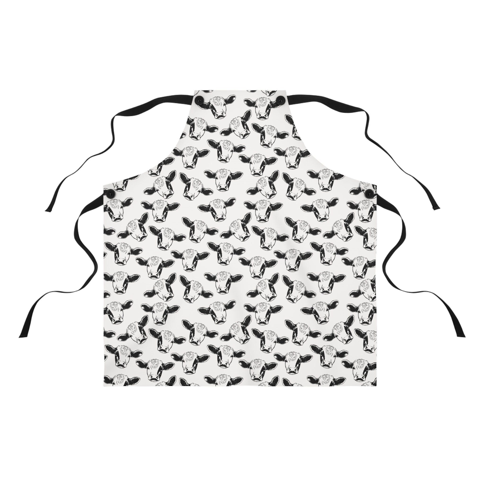 Cow pattern apron - farm style - gift for cooks, bakers, farmers, gardeners, cow lovers, women, men
