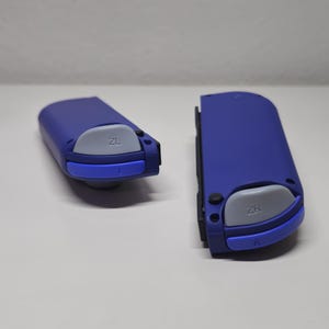 May include: Two blue Nintendo Switch Joy-Con controllers with gray buttons labeled "ZL" and "ZR".