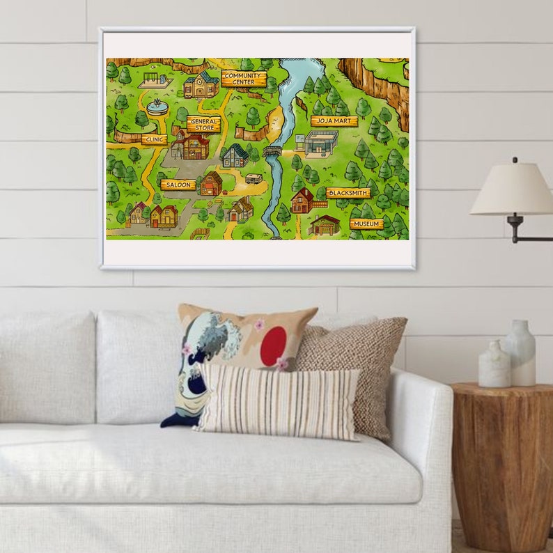 Stardew Valley Map Poster, Stardew Valley Poster, Stardew Valley Game