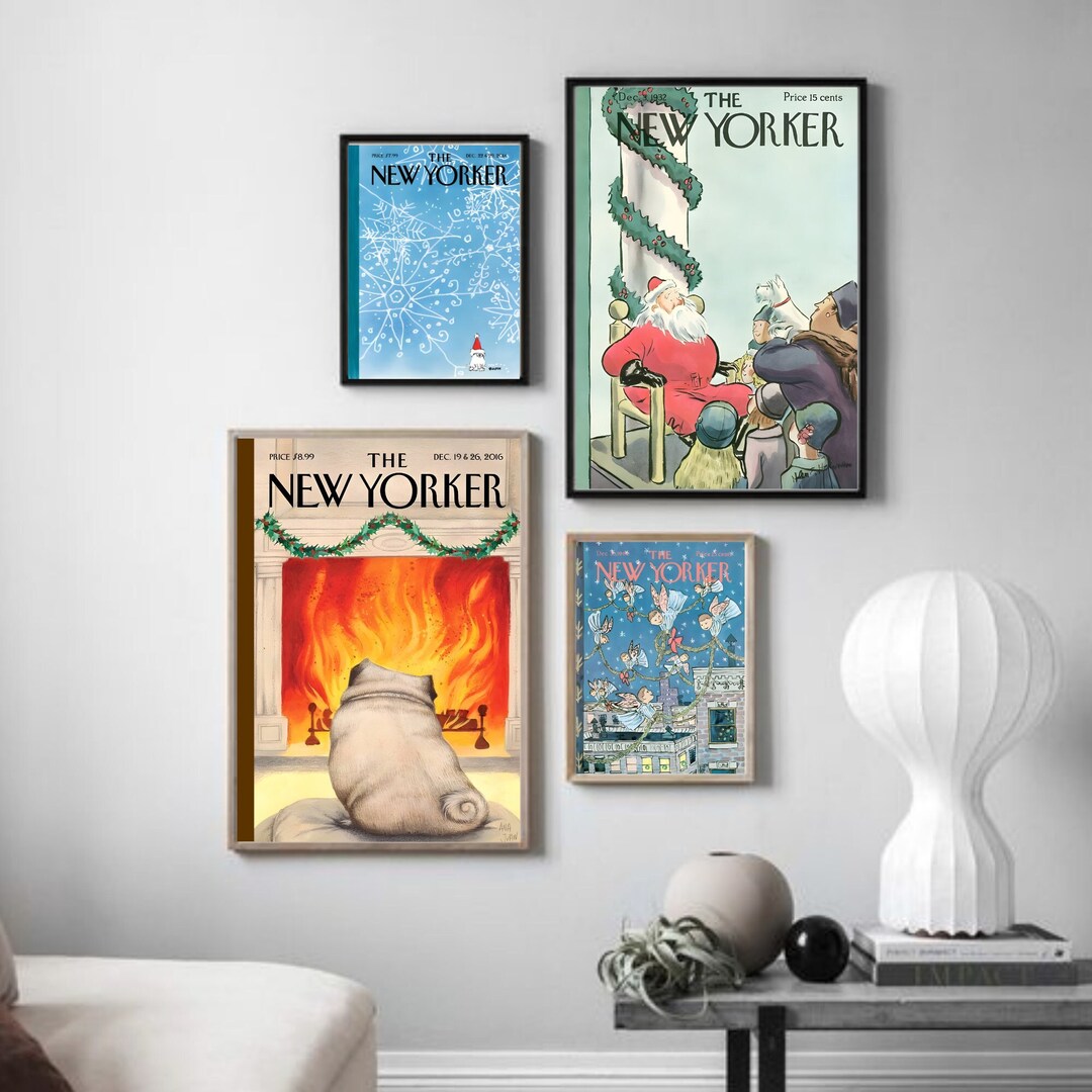The New Yorker Christmas Poster New Yorker Christmas Cover Etsy