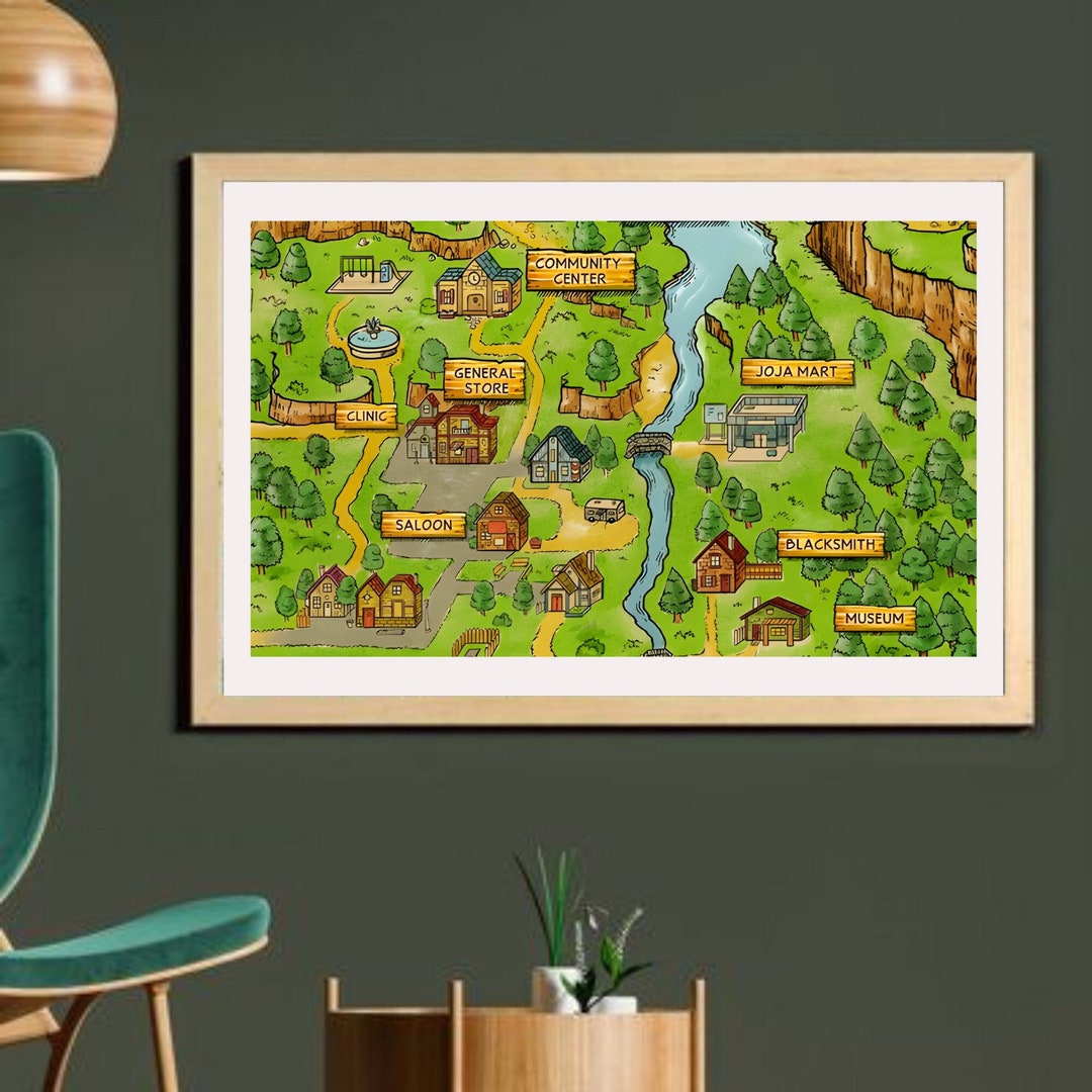 Stardew Valley Map Poster, Stardew Valley Poster, Stardew Valley Game