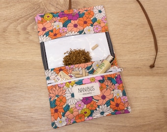 Pitillera Floral. Tabaco de liar. Estampado Floral. Tabaquera de tela. Bolsa para tabaco. Funda para tabaco. Regalo para fumadores.