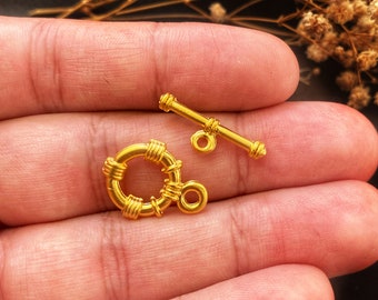 24 k Shiny Gold Plated  Toggle Clasp, T Bar Lock, Bracelet Closures, Gold T Lock, Making Jewelry Supplliess,
