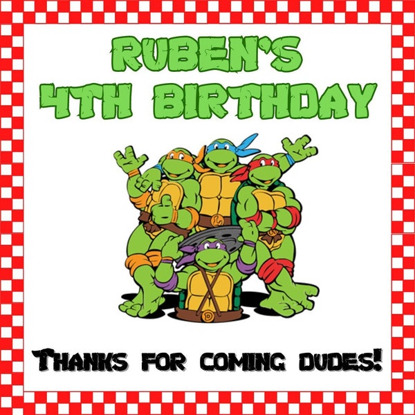 Turtles Pizza Box DIGITAL TEMPLATE, Ninja Party Favor, Personalized Turtles Favor, Mutant Ninja Party, Turtles Party Decor,Turtles Birthday