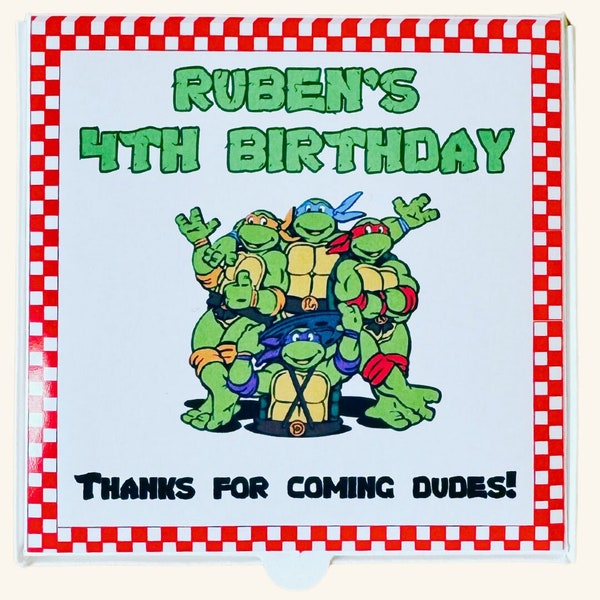 Turtles Pizza Box, Ninja Party Favor, Personalized Turtles Favor, Turtles Party Favor, Turtles Birthday, Turtles Gift