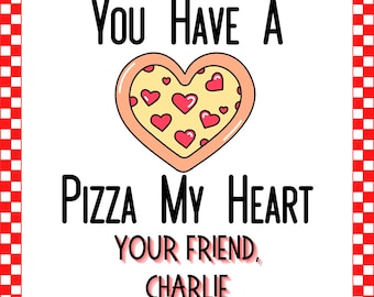 You Have a Pizza My Heart Valentine DIGITAL LISTING, PIzza Valentine, Pizza Box Valentine, You Have a Pizza My Heart, Kids Valentines, Candy