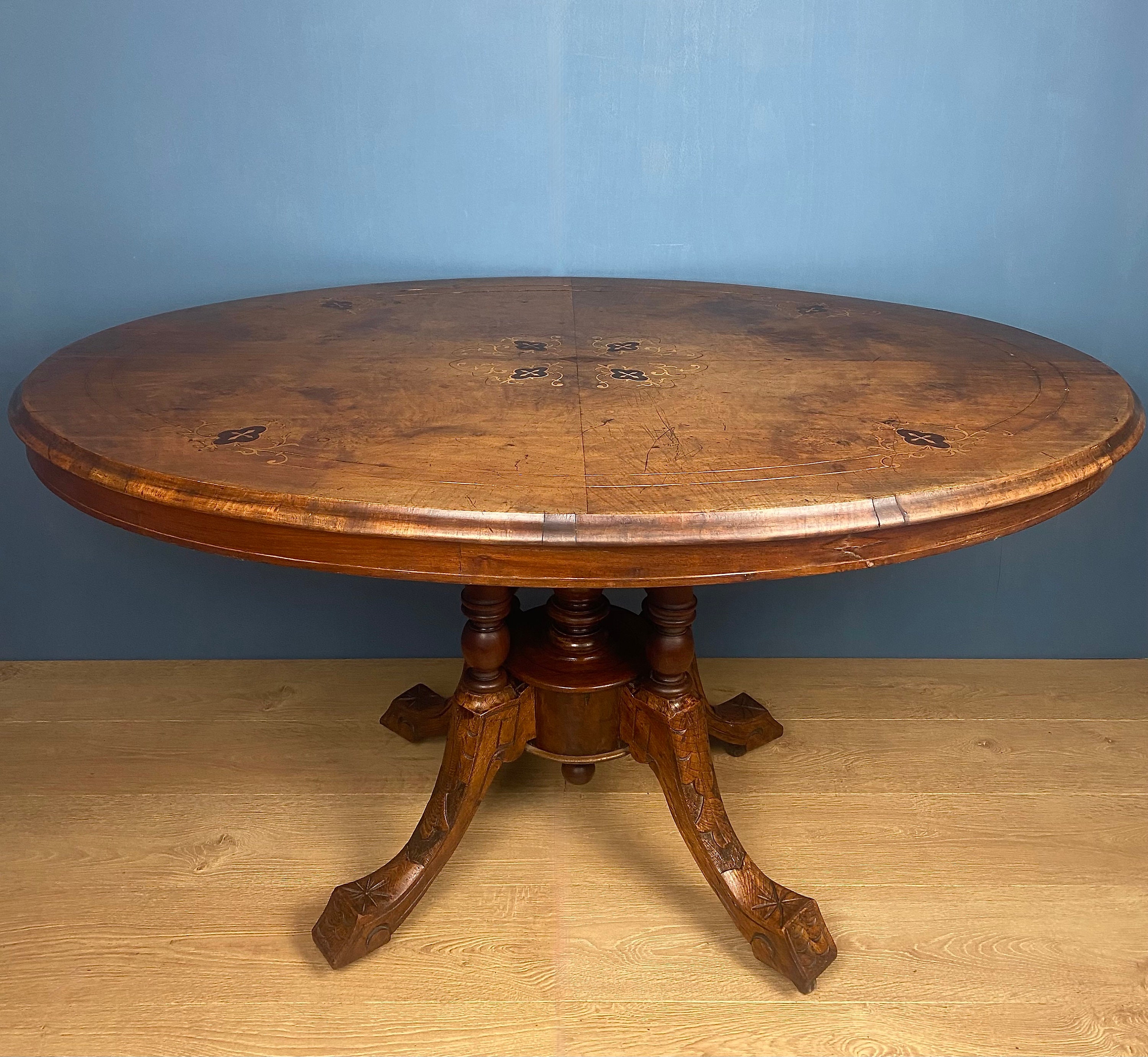 Victorian Burr Walnut Loo Table Etsy UK