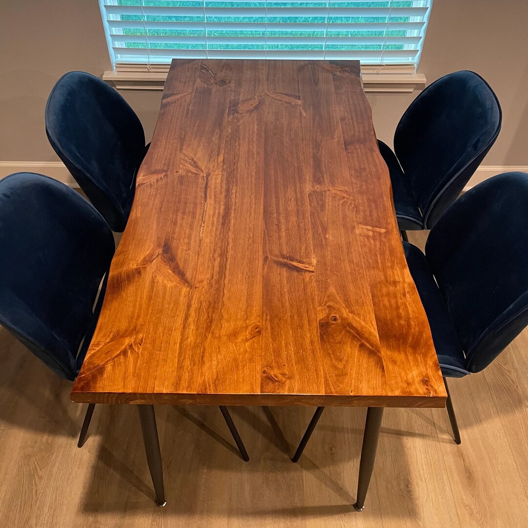 Solid Wood Desk With Metal Legs Desk Ample Surface Desk Etsy