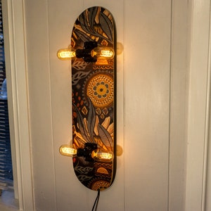 Skateboard Lamp With Dimmable Edison Bulbs