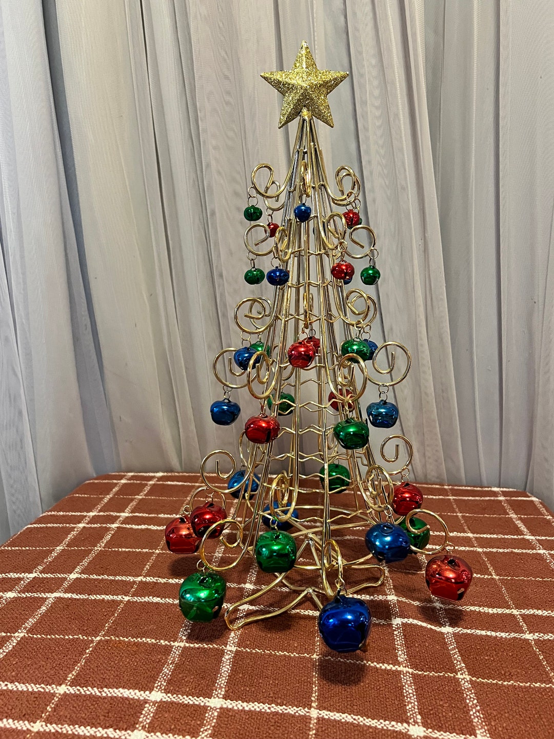 18 Inch Metal Christmas Tree With Jingle Bells Etsy