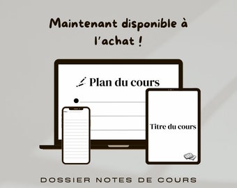 Pack notes de cours modèles noir et blanc