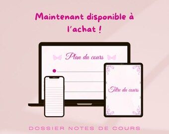 Pack notes de cours version coquette