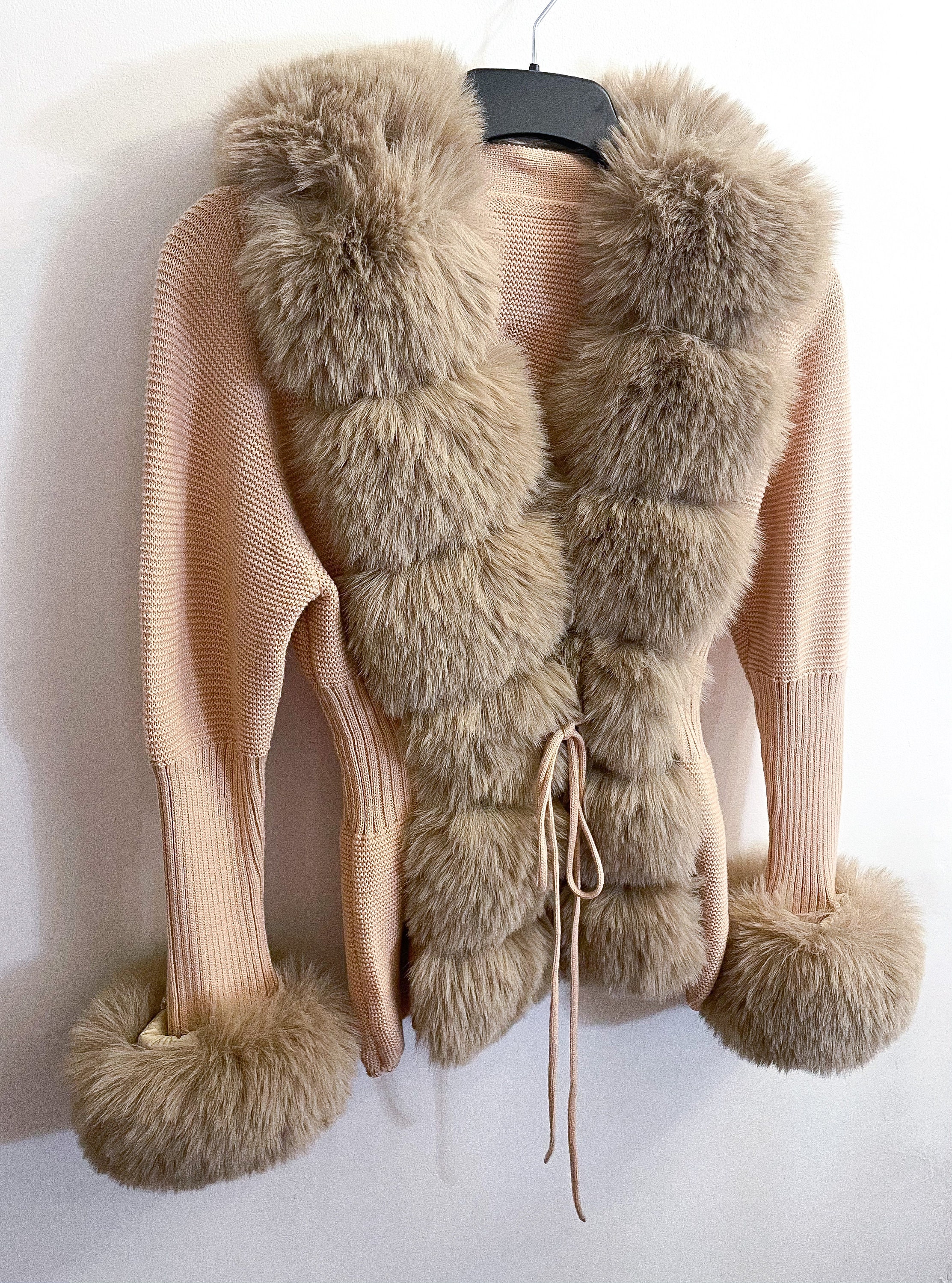 Fur Trim Cardigan Etsy UK