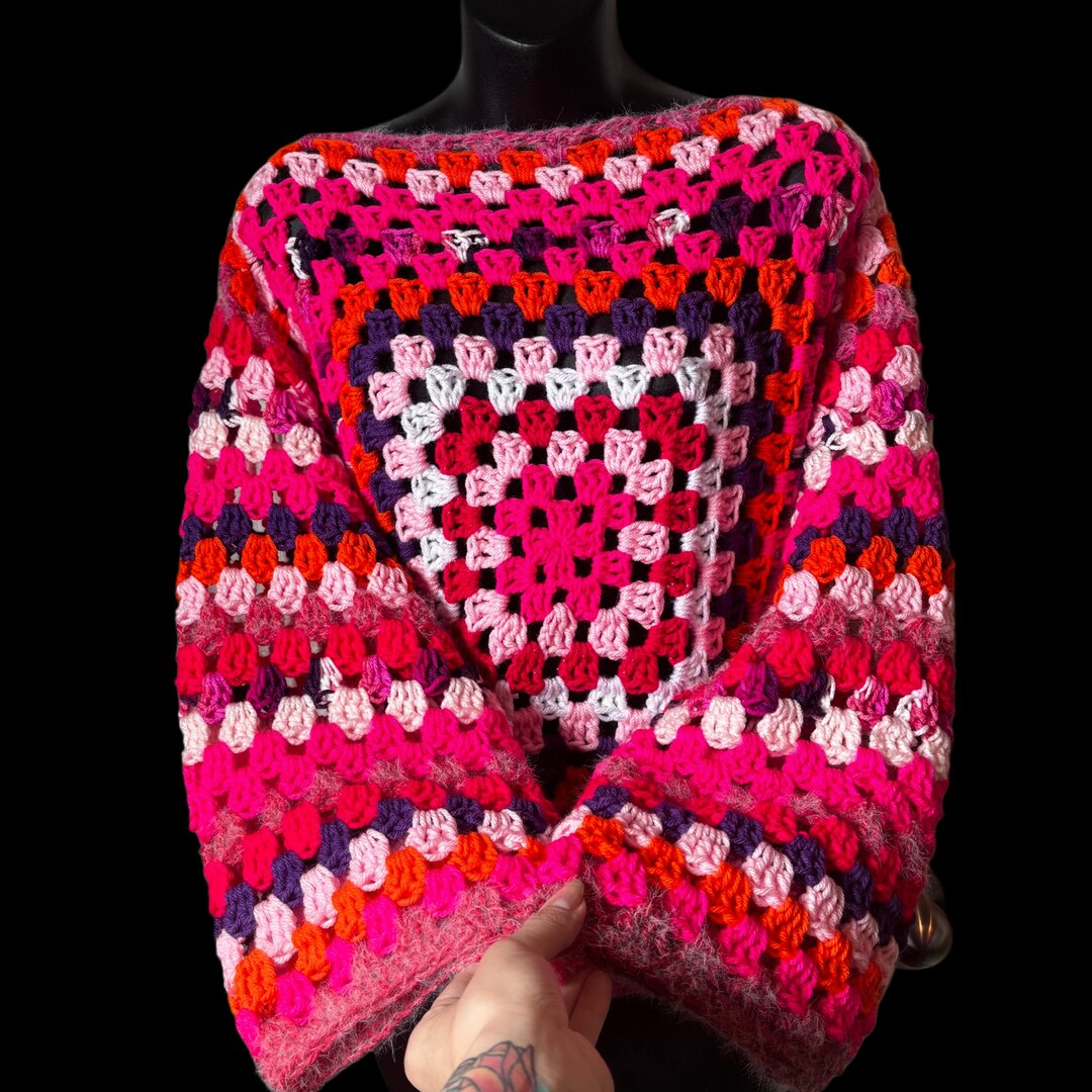 Tessa Pink Grandma Crochet Sweater