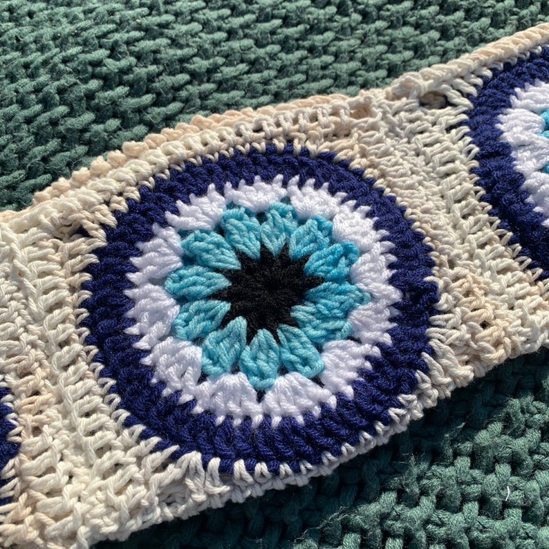 Crochet Evil Eye Granny Square Sweater Etsy