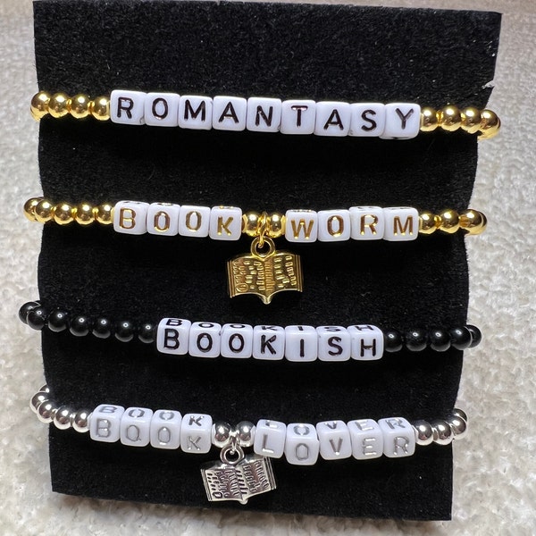 Book Lover Bracelet, Book Worm, Bookish, Read, Reading, Romance, Fantasy, Romantasy, Meet Cute, Book Club, Friend, Gift, Charm, Gold, Silver