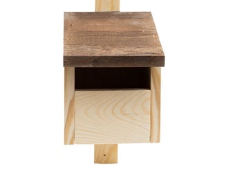 Bird Nesting Box Type P Burnt Wood Black Redstart, Robin, Wagtail, Blackbird