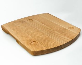 Sliding base for THERMOMIX TM5 and TM6, made of beech wood, anti-slip, sturdy, in natural wood color.