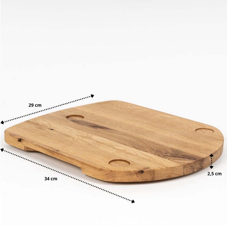 Schneidebrett für den Thermomix aus Wildeiche für TM5 und TM6, helles Holz, Thermomix Zubehör. Bild 2