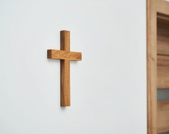 Beautiful large wooden oak wall cross 24x15