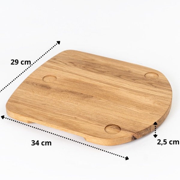 Planche coulissante pour Thermomix, base en bois de chêne, sous-verre antidérapant pour TM5 et TM6, accessoires de cuisine massifs en bois massif.