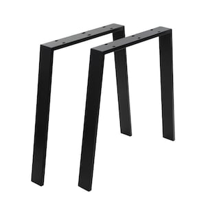 Table Desk Legs Metal Loft Industrial Style Black 2 pcs Metal Table Legs U Powder Coated Matte Black U-Shape Heavy Duty Steel Furniture Legs