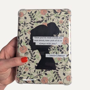 Floral Woman Silhouette Kindle Insert: Quote Decor (Digital Download)