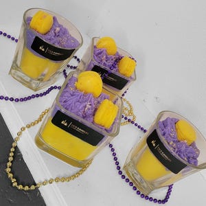 LSU Mardi Gras Candle Purple and Gold Louisiana Theme 