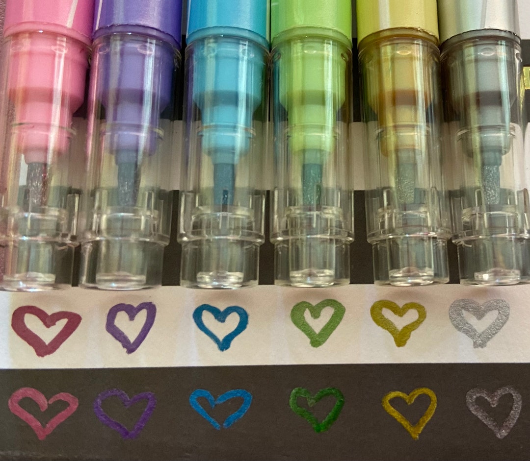 Dual Tip Metallic Pens | Craft Supplies | Ink Brush Pens - Etsy
