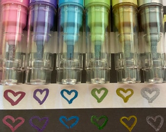 Dual Tip Metallic Pens | Craft Supplies | Ink Brush Pens