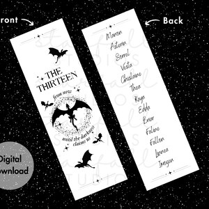 ToG Throne of Glass The Thirteen and Manon Blackbeak Digital Bookmark