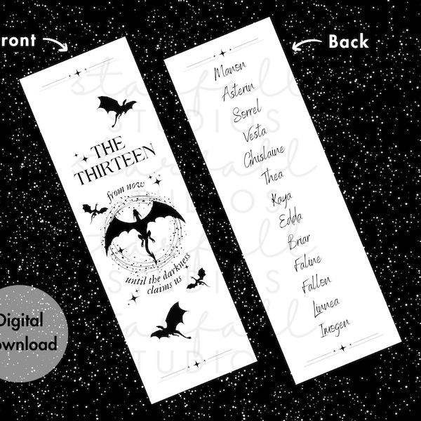 ToG Throne of Glass The Thirteen en Manon Blackbeak digitale bladwijzer