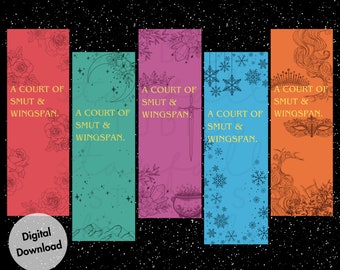 ACOTAR Smut and Wingspan Series Bookmark Bundle Digital Download