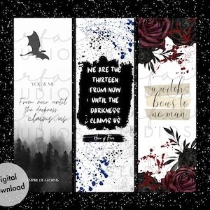 ToG Throne of Glass Manon Blackbeak, Abraxos and The Thirteen Digital Bookmark